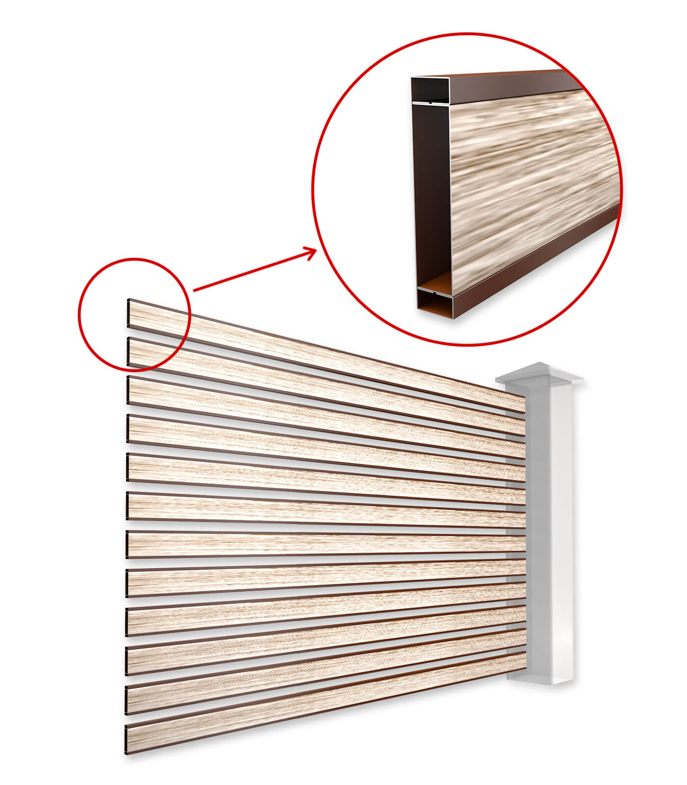 Ламели металлопланкен для забора-ранчо в Семее