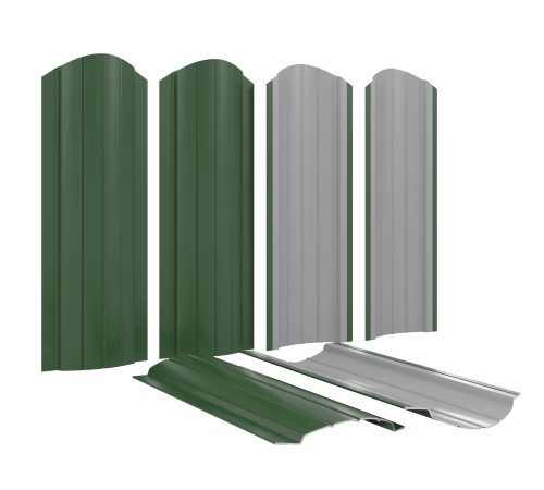 Металлоштакетник для забора Полукруглый Стандарт в Семее